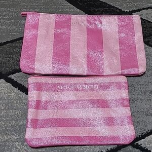 Vintage Victoria Secret Canvas Shine 2 Piece Make-up bags